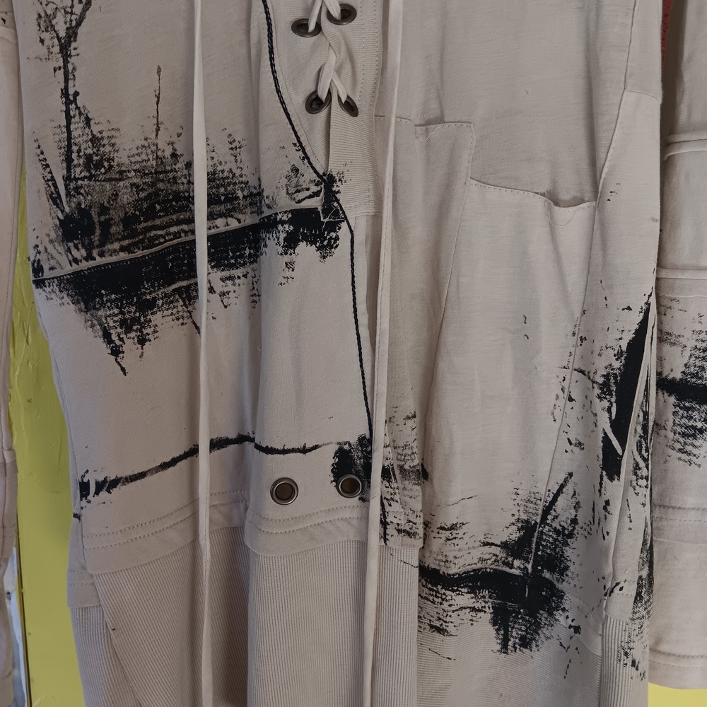 SALVAGE NWOT Lace-Up Front "Death Or Glory" Hooded Dress. M - Picture 4 of 7